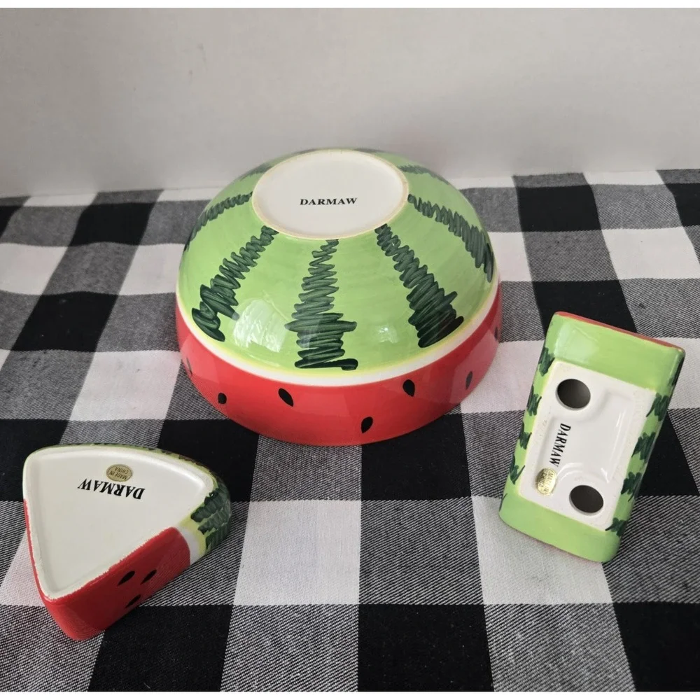 Darmaw Watermelon Themed lot 1 Bowl, 1 Napkin Holder, 1 Trinket Holder